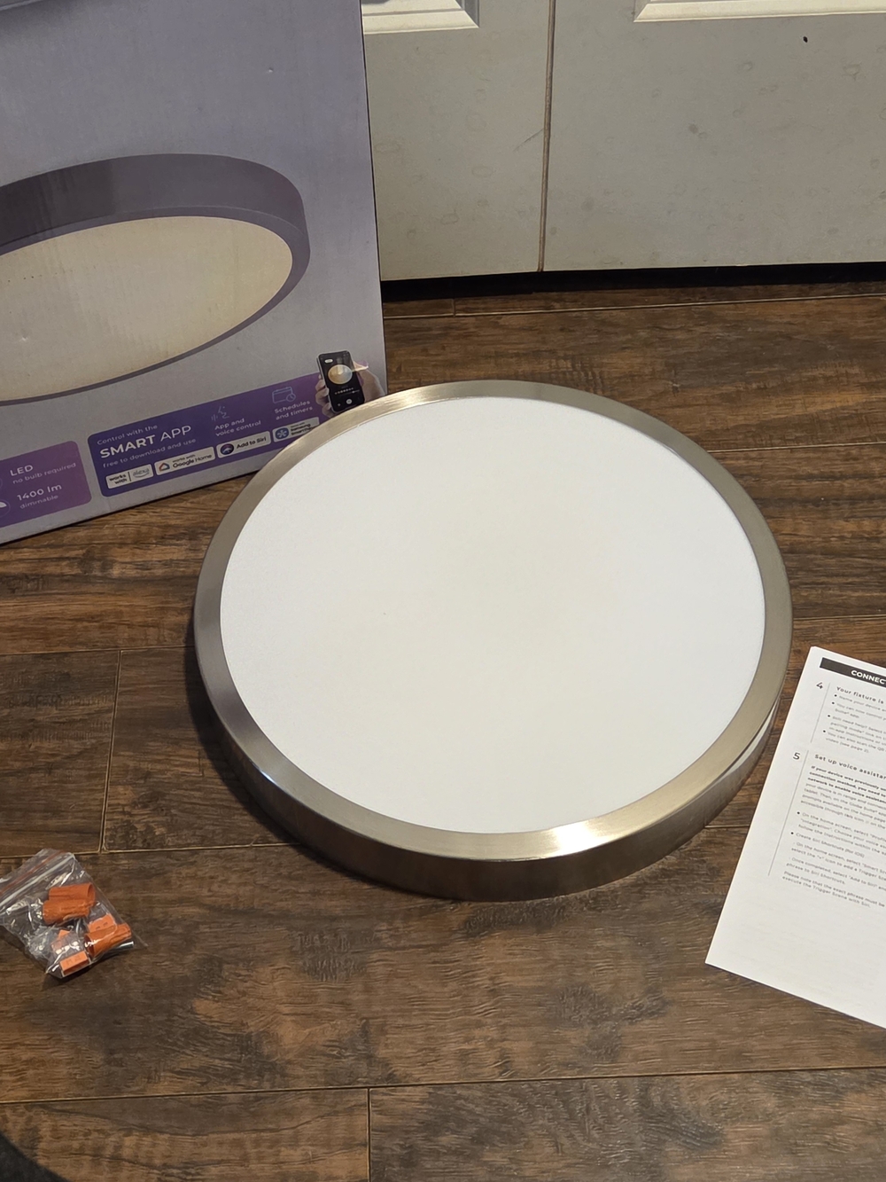 Globe Electric Wes Smart Flush Mount LED Ceiling Light Fixture